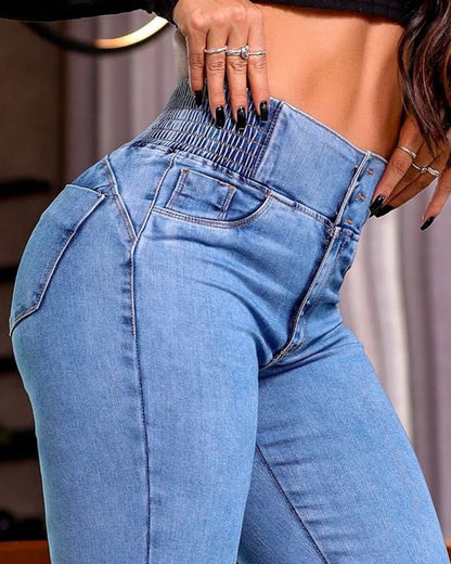 Jeans Denim Push Up vita alta