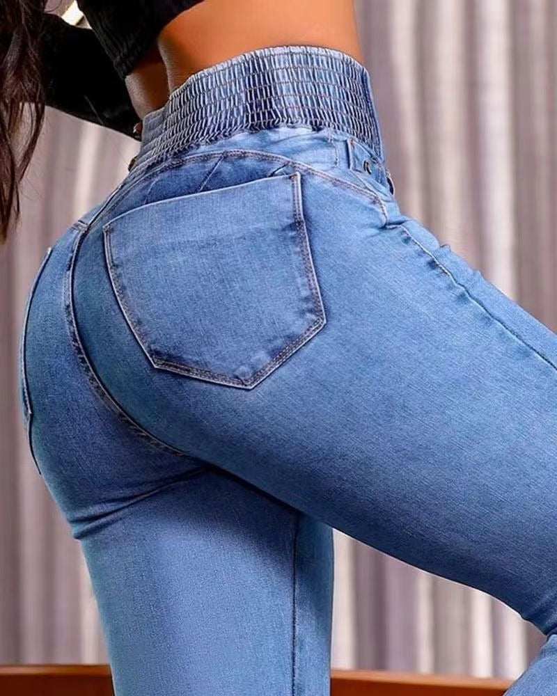 Jeans Denim Push Up vita alta